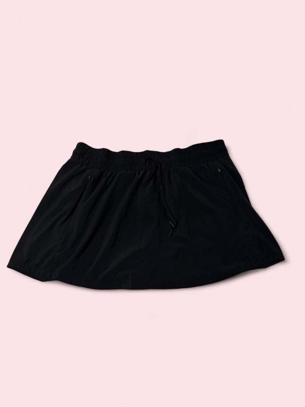 all in motion Black Elastic Drawstring Mini Skort